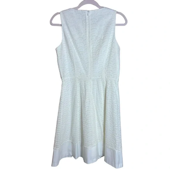 Calvin Klein NWT White Eyelet A-Line Dress • Summer / Bridal / Garden Party • Si - Picture 2 of 8